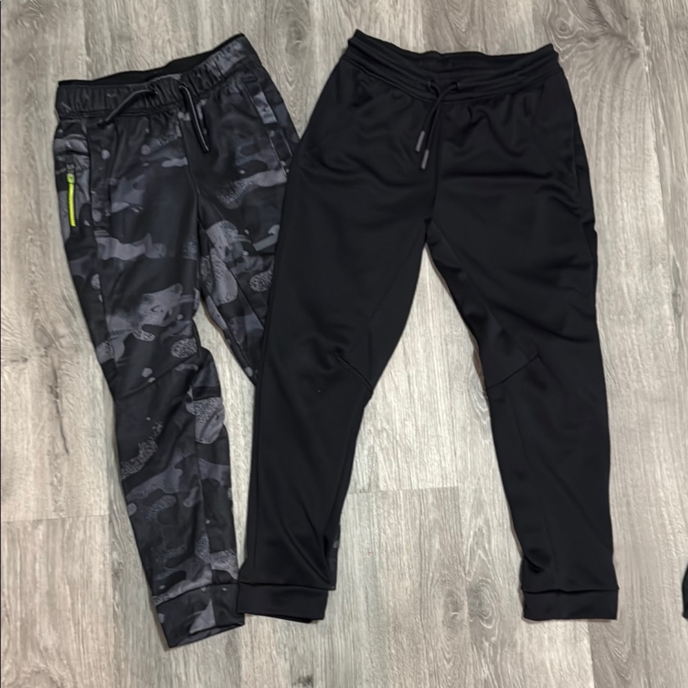 Kids Black and Camouflage Jogger Pants Set